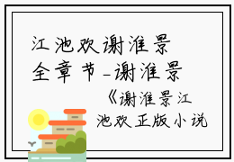 江池欢谢淮景全章节_谢淮景江池欢正版小说小说阅读